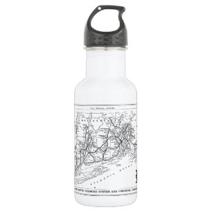 New Haven Railroad 1956 Map 532 Ml Water Bottle