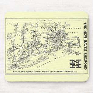 New Haven Railroad 1956 Map Mouse Pad