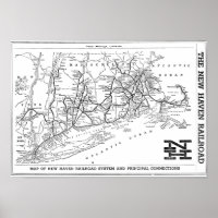 New Haven Railroad 1956 Map Poster