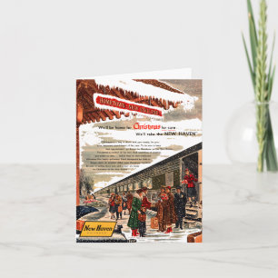 New Haven Railroad Christmas 1947 Note Card