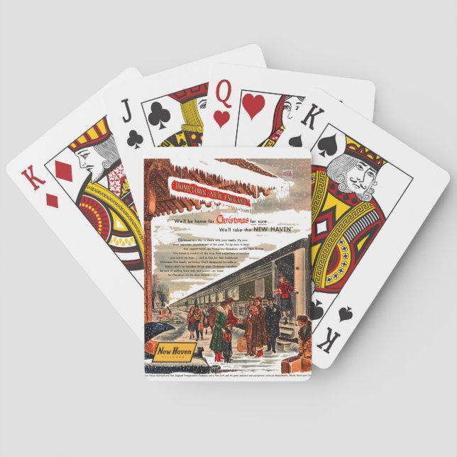 New Haven Railroad Christmas 1947         Playing Cards (Back)