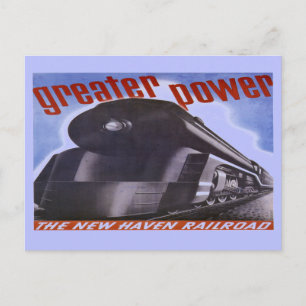 New Haven Railroad Greater Power 1938 Postcard