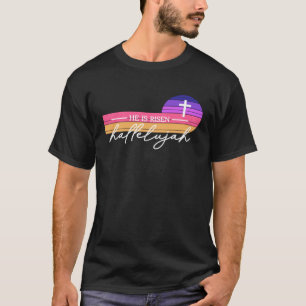New He Is Risen Retro Sunset Vintage Cool Classic  T-Shirt