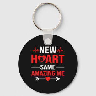 New Heart Same Amazing Me Heart Transplant Survivo Keychain