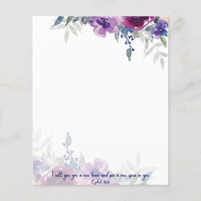 New heart scripture watercolor floral background (Front)