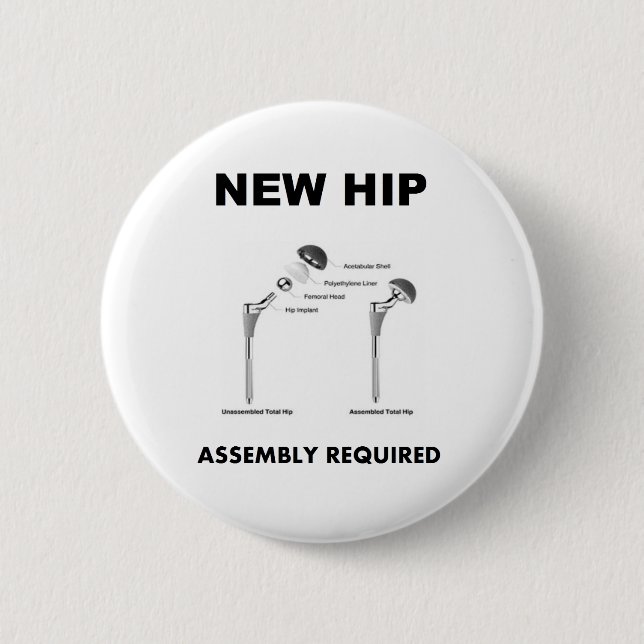 New Hip - Assembly Required 2 Inch Round Button (Front)