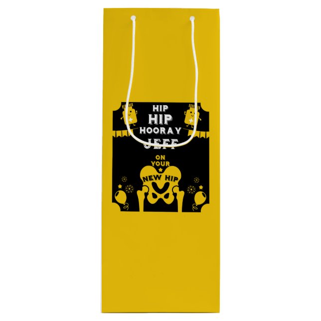 New Hip Replacement Get Well Wine Gift Bag (Front)