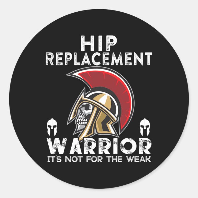 New Hip Replacement Men Women Warrior Awareness Gi Classic Round Sticker (Front)