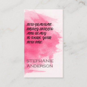 New Hire Watercolor Texture Business Card