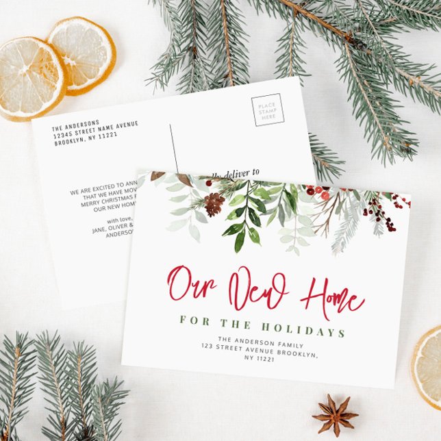 New holiday home script lettering New address Postcard (Creator Uploaded)