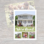 New Home 5 Photo Change of Address We've Moved Announcement Postcard<br><div class="desc">Share the joyful news of your new home with stylish custom photo collage moving announcement postcards. Pictures and all text on this template are simple to personalize. The wording "We've Moved" can be customized to "I" for a single person, or other text of your choice. (IMAGE PLACEMENT TIP: An easy...</div>