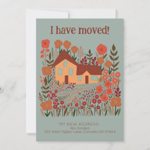 New Home Address I Have Moved Farmhouse Flowers Card