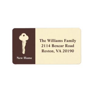 New Home Address Labels - Brown