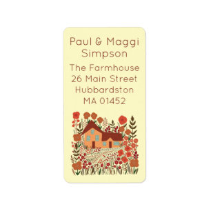 New Home Address Labels Farmhouse Flowers 