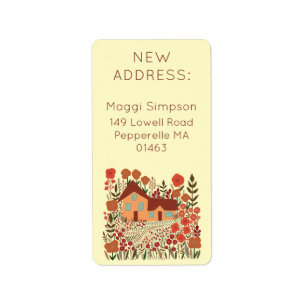 New Home Address Labels Farmhouse Flowers 
