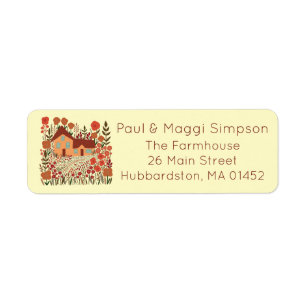 New Home Address Labels Farmhouse Flowers 