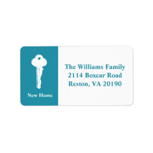 New Home Address Labels - Teal Blue
