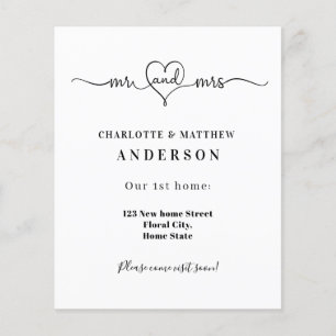 New home address minimalist elegant moving card