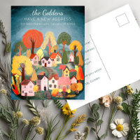 New Home Address Moving Cute Country Village Art