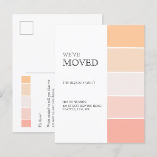 New Home address rose pink peach announcement Postcard