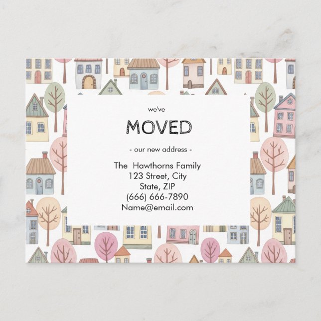New Home Address We've Moved Announcement Custom   Postcard (Front)