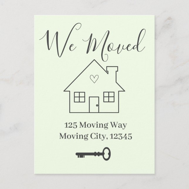 New home and key moving Announcement (Front)