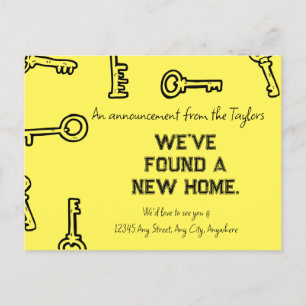 New Home Announcement/Key theme Postcard