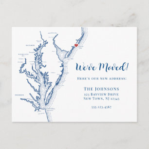 New Home Atlantic City New Jersey Map Moving Announcement Postcard