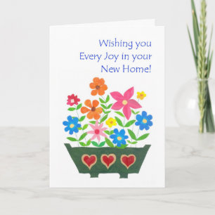New Home Best Wishes Greeting Card - Flower Power