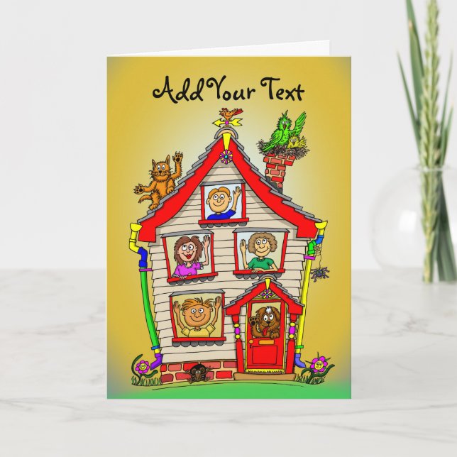 New Home Cartoon House Card (Front)