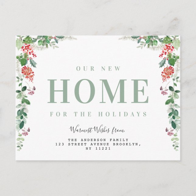 New Home christmas holiday announcement Postcard (Front)