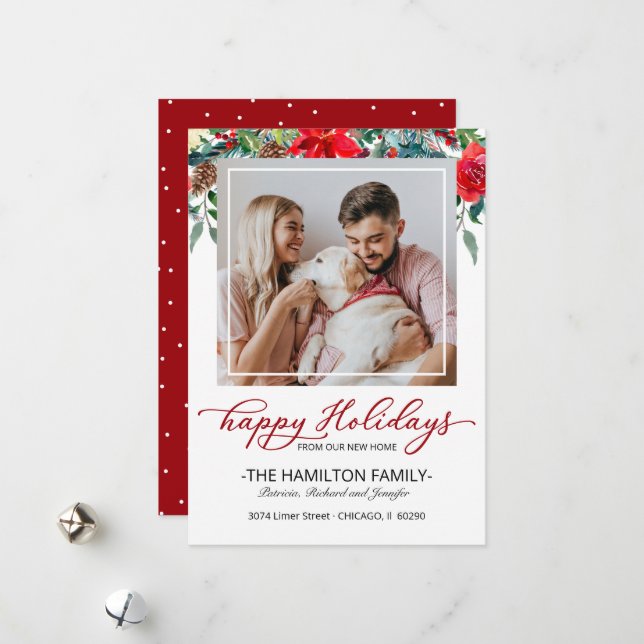 New Home Christmas Moving Announcement Photo (Front/Back In Situ)