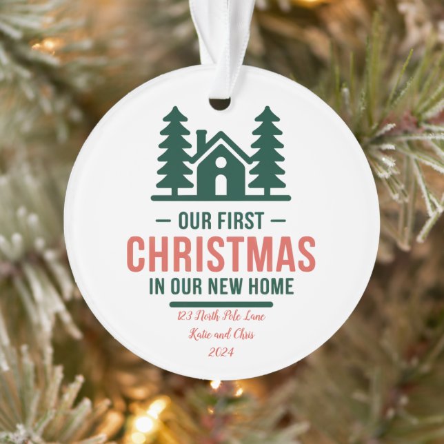 New Home Christmas Ornament 2024, Personalized (Tree)
