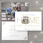New Home Christmas Wreath Address Change 2 Photo Holiday Card<br><div class="desc">Share the joyful news of your new home with this elegant two photo holiday moving announcement folded greeting card. If preferred, a single person can customize text to "I Have A New Home for the Holidays". (IMAGE PLACEMENT TIP: An easy way to centre a photo exactly how you want is...</div>