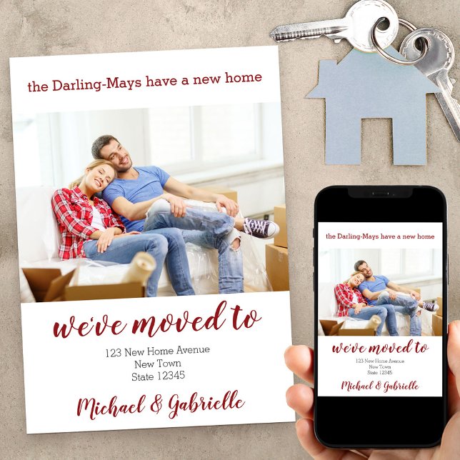 New Home Custom Photo We've Moved To New Address Announcement (Creator Uploaded)