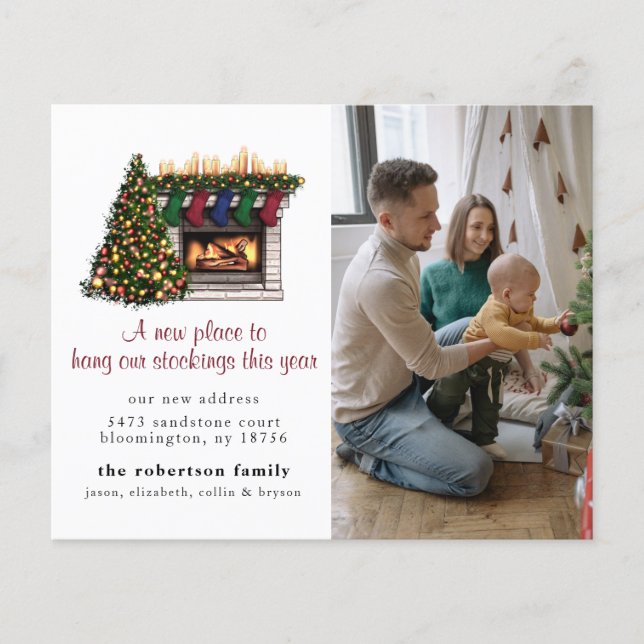 New Home Cute Christmas Photo Moving Announcement (Front)
