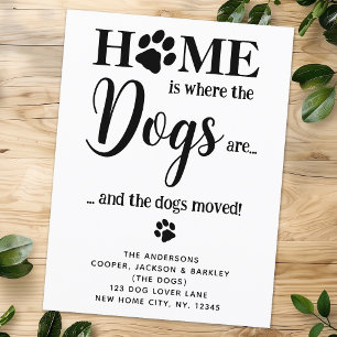 New Home Dogs We've Moved Cute Pet Dog Moving Announcement Postcard