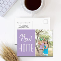 New Home Family Photo Lavender Moving Announcement