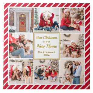 New Home First Christmas 8 Photo Family Keepsake Tile
