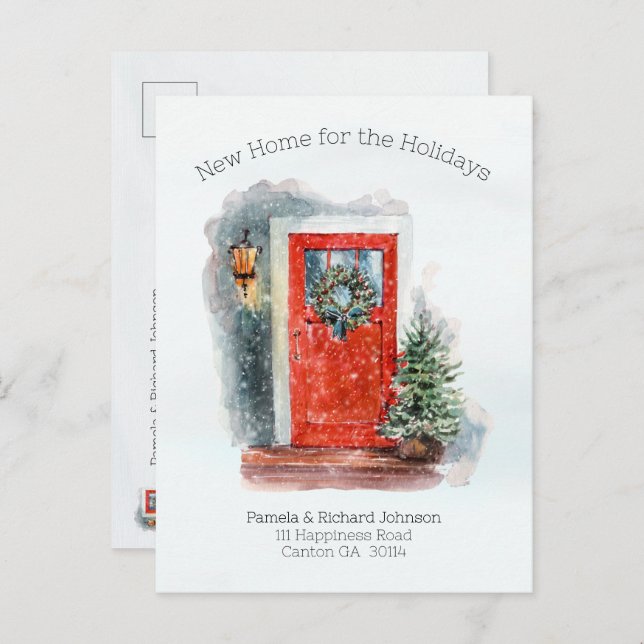 New Home for the Holidays Address Change Postcard (Front/Back)