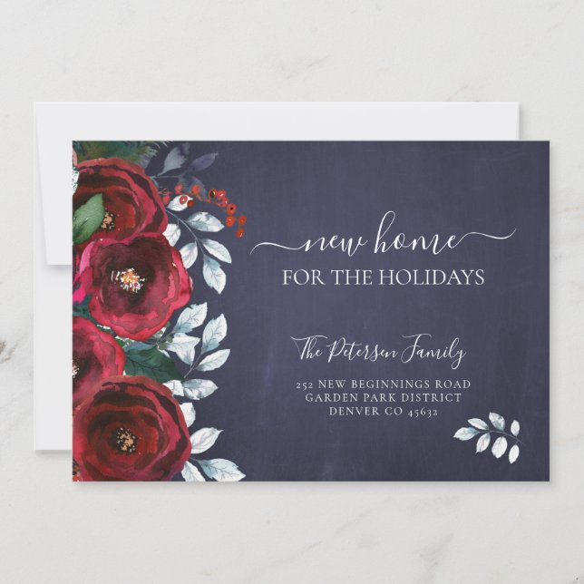 New home for the holidays Christmas moving Announcement (Front)