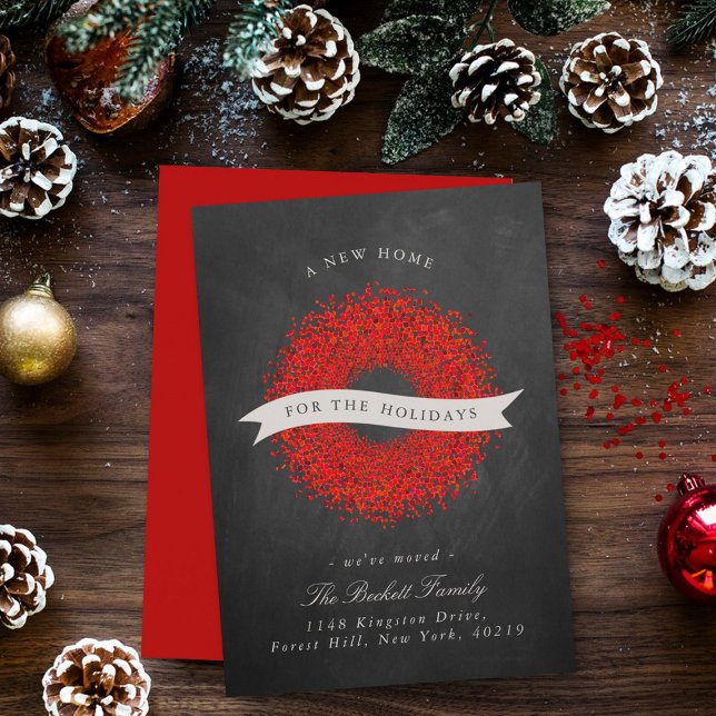 New Home For The Holidays | Modern Chalkboard Holiday Card (Creator Uploaded)