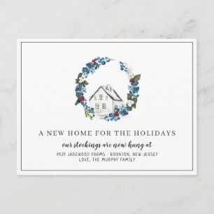 New Home For The Holidays Moving Announcement Postcard