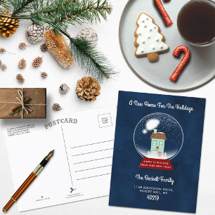New Home For The Holidays   Moving Announcement Postcard