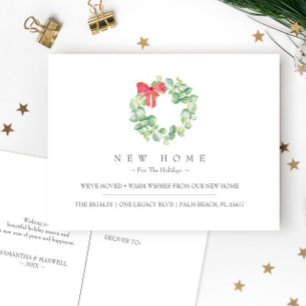 New Home For The Holidays Moving Announcement Postcard