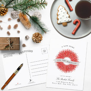 New Home For The Holidays   Moving Announcement Postcard