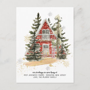 New Home For The Holidays Moving Announcement Postcard