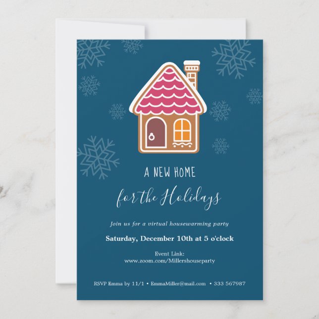 New home for the Holidays Virtual Housewarming Par Invitation (Front)