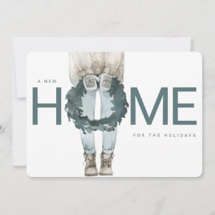 New Home for the Holidays   Wreath Holiday Card