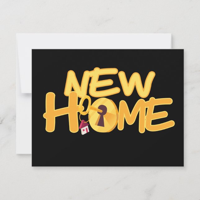 New Home Front Door Key Personalized Announcement (Front)